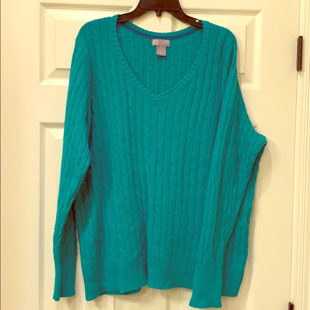 Blue/green 3X Long Sleeve Sweater